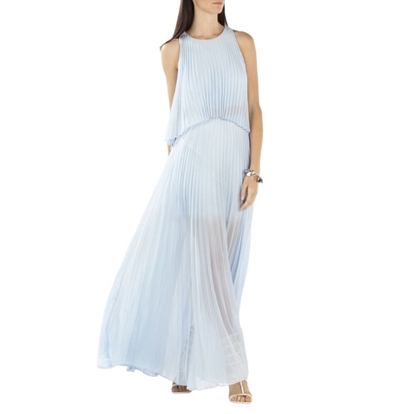 BCBGMAXAZRIA SHAINA SLEEVELESS PLEATED GOWN - Picture 4 of 7